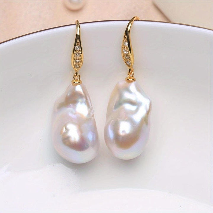 Hook-Style Baroque Pearl Drop Earrings