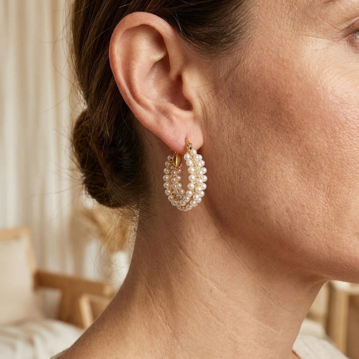 Pearl-Accented Bubble Earrings