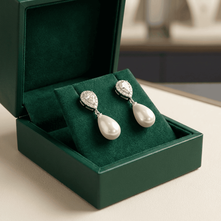 Elegant Teardrop Pearl Dangle Earrings