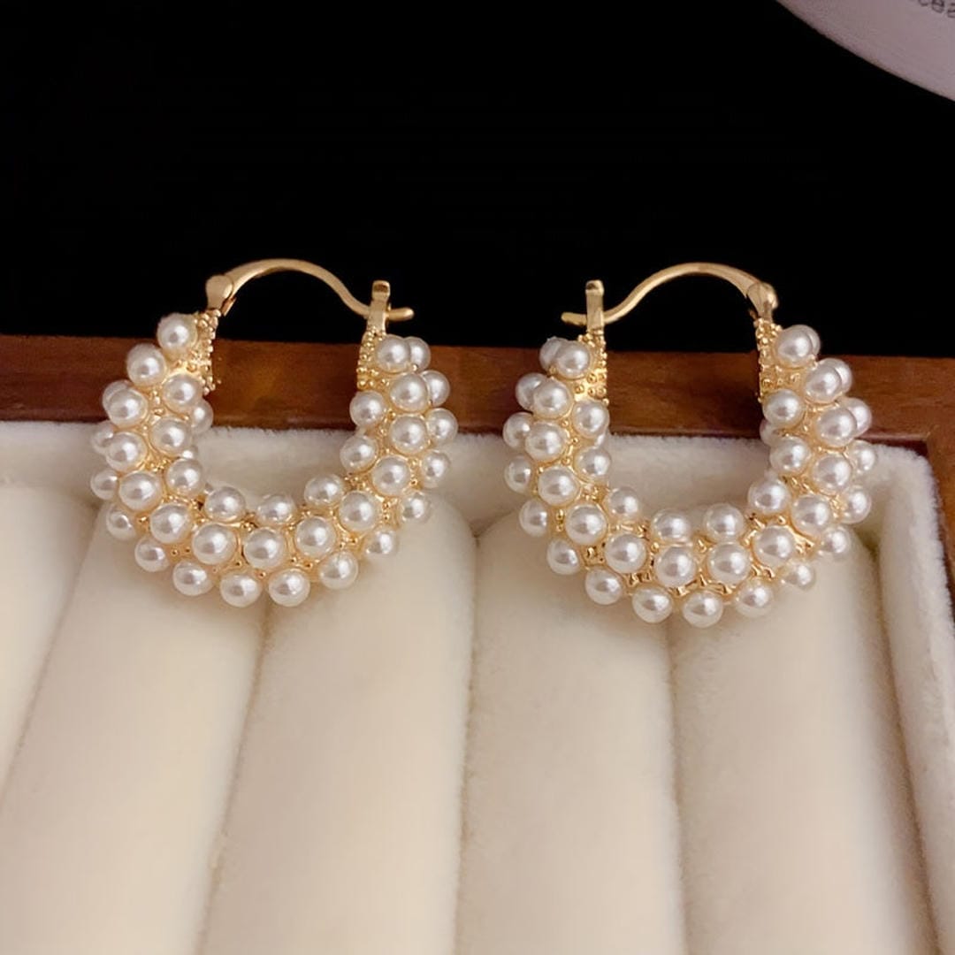 Pearl-Accented Bubble Earrings