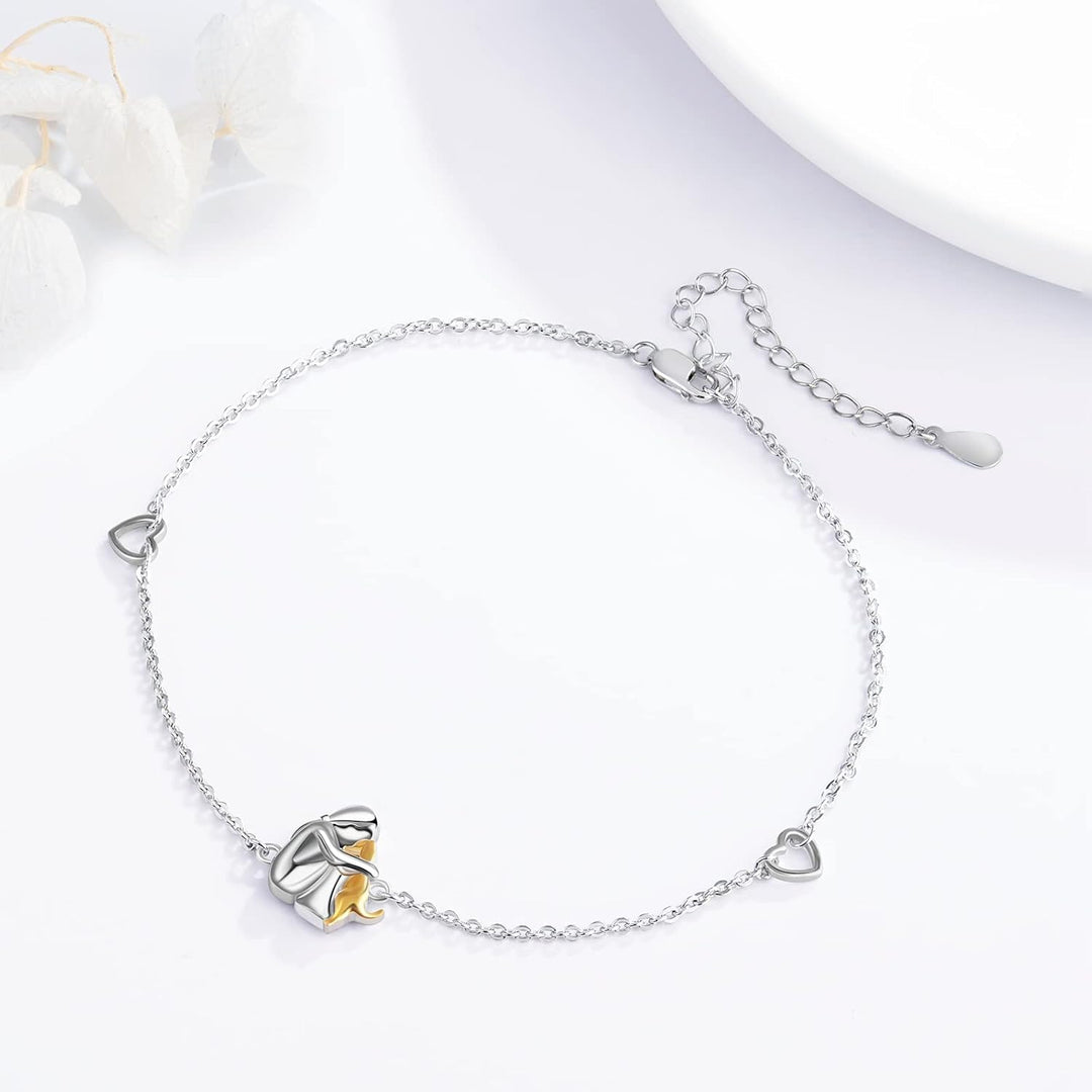 Adjustable Charm Bracelet: 'Forever in Your Heart' with Dog Hug Design