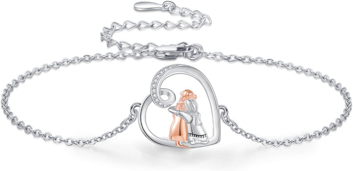 Adjustable Charm Bracelet: 'Forever in Your Heart' with Dog Hug Design
