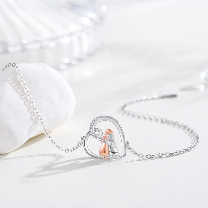 Adjustable Charm Bracelet: 'Forever in Your Heart' with Dog Hug Design