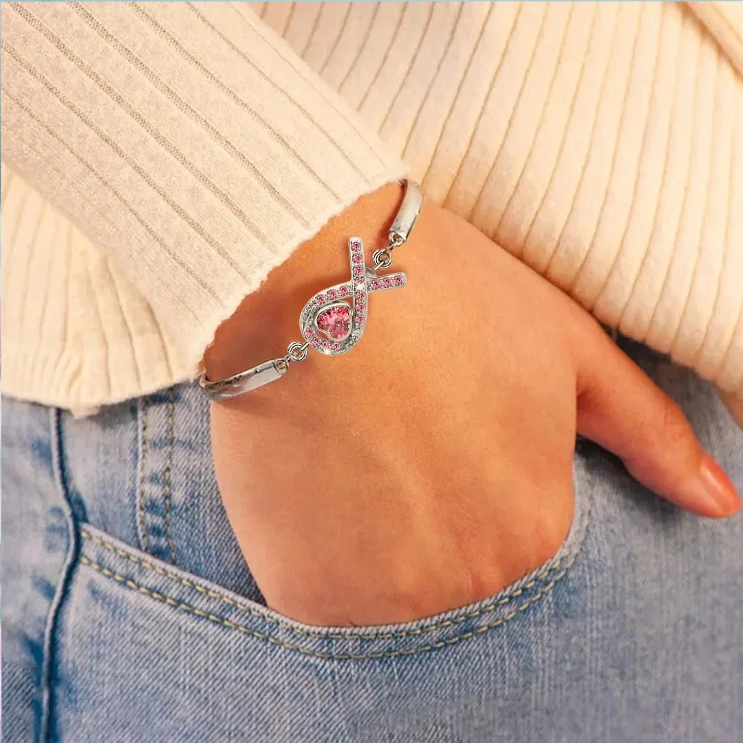 Hopeful Heart Ribbon Bracelet