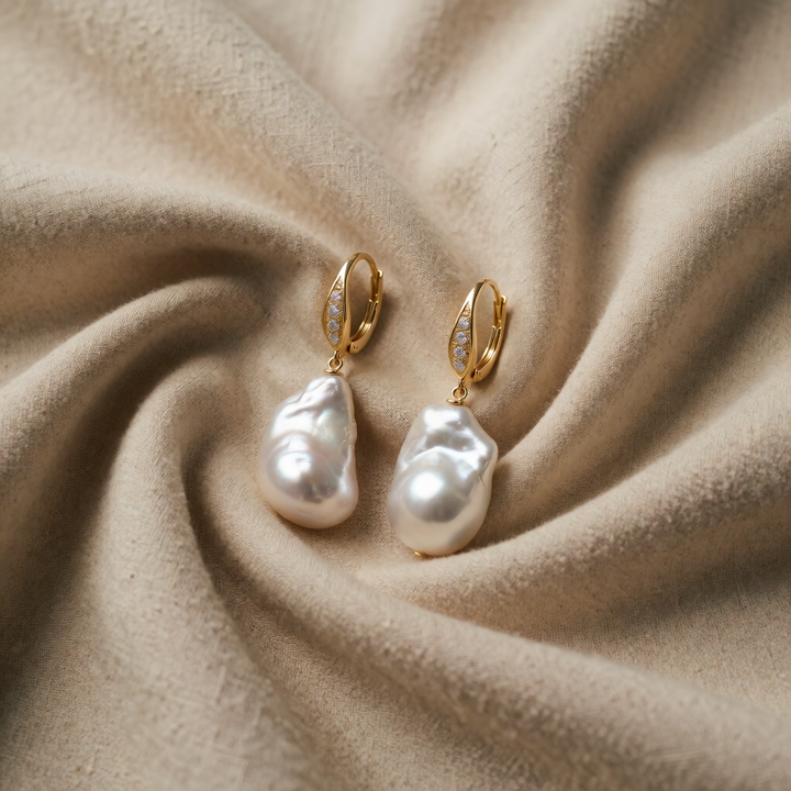 Hook-Style Baroque Pearl Drop Earrings