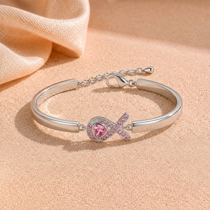 Hopeful Heart Ribbon Bracelet