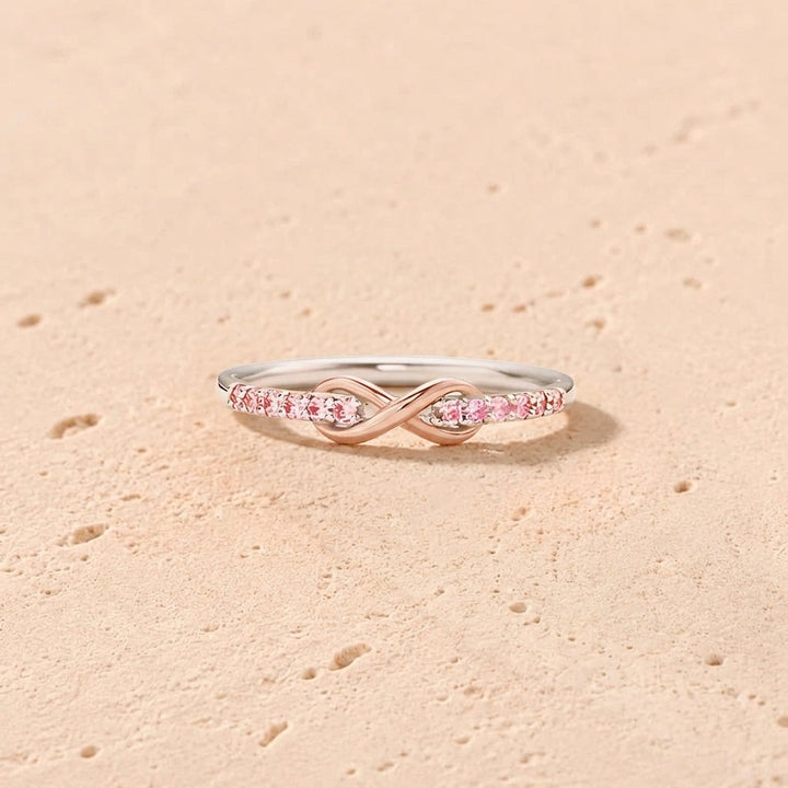 Intertwined Pink Infinity Ring