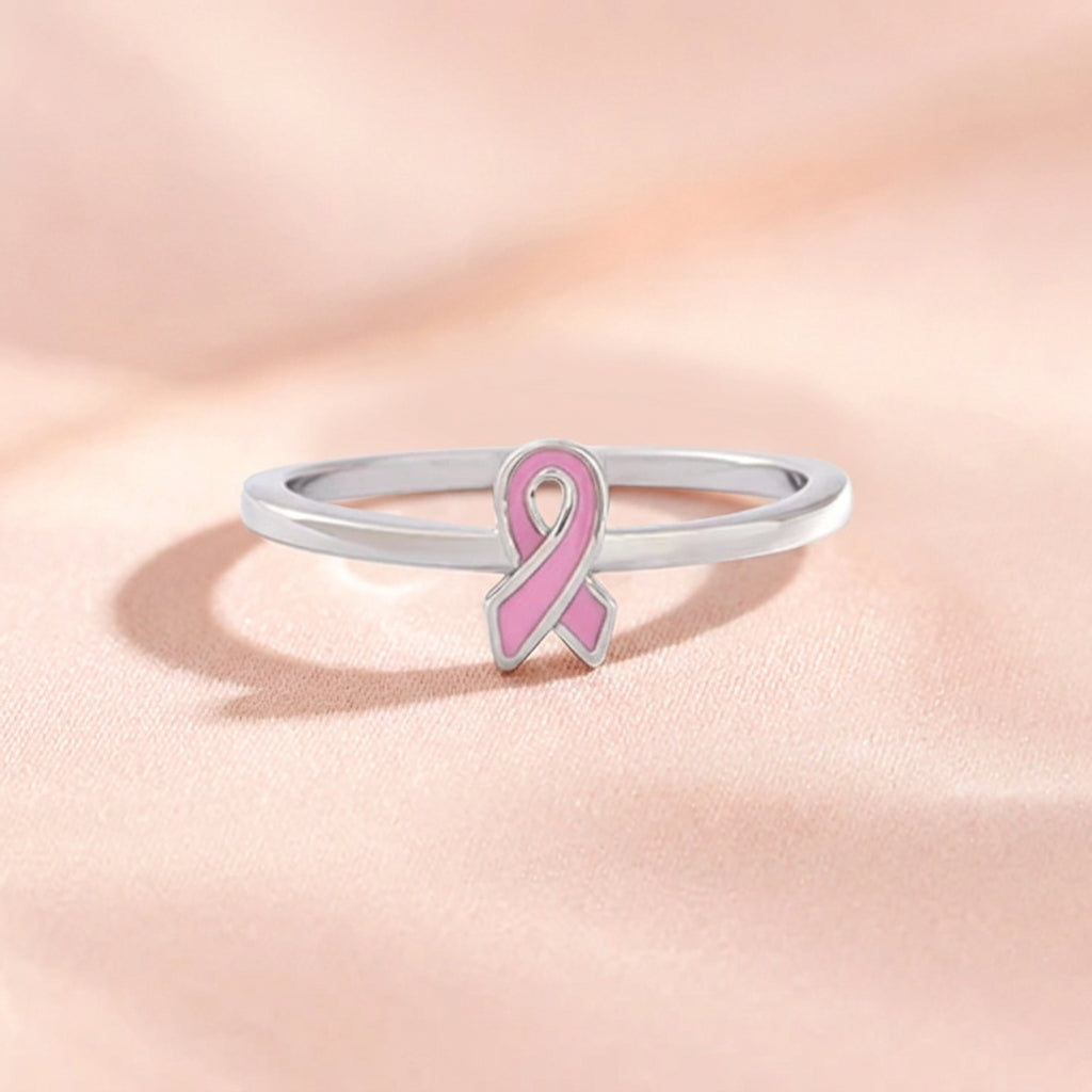 Hope Ribbon Ring in Pink