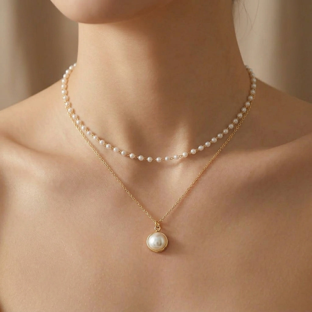 Elegant White Pearl Necklace