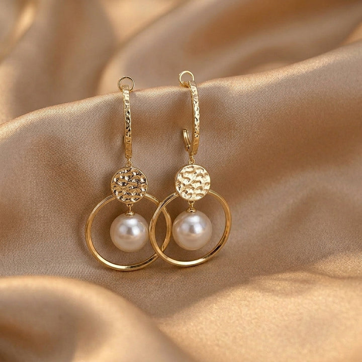 Freshwater Pearl Earrings with Diamond-Accented Balls