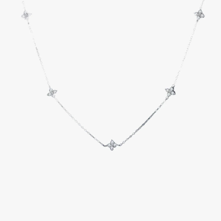 Zirconia Necklace with Floral Encapsulation