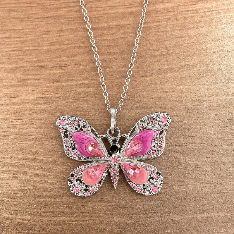 Glowing Butterfly Pendant Necklace