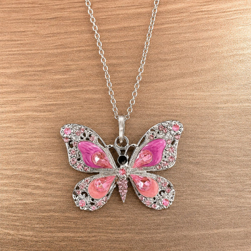 Glowing Butterfly Pendant Necklace