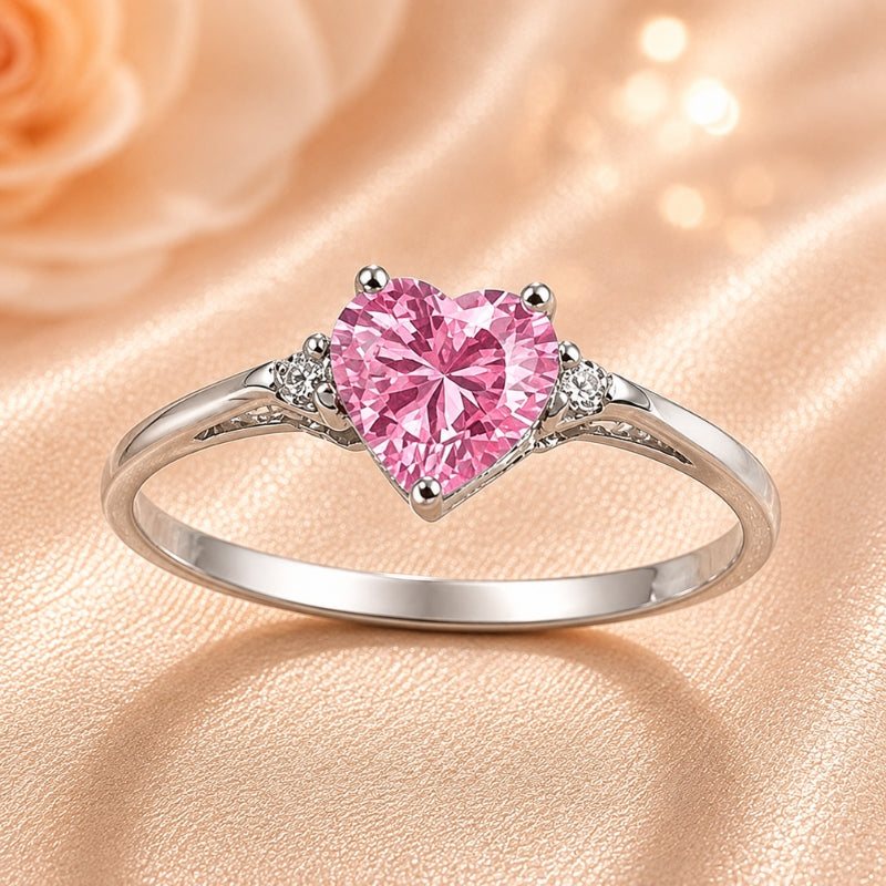 Heart-Shaped Zirconia Solitaire Ring