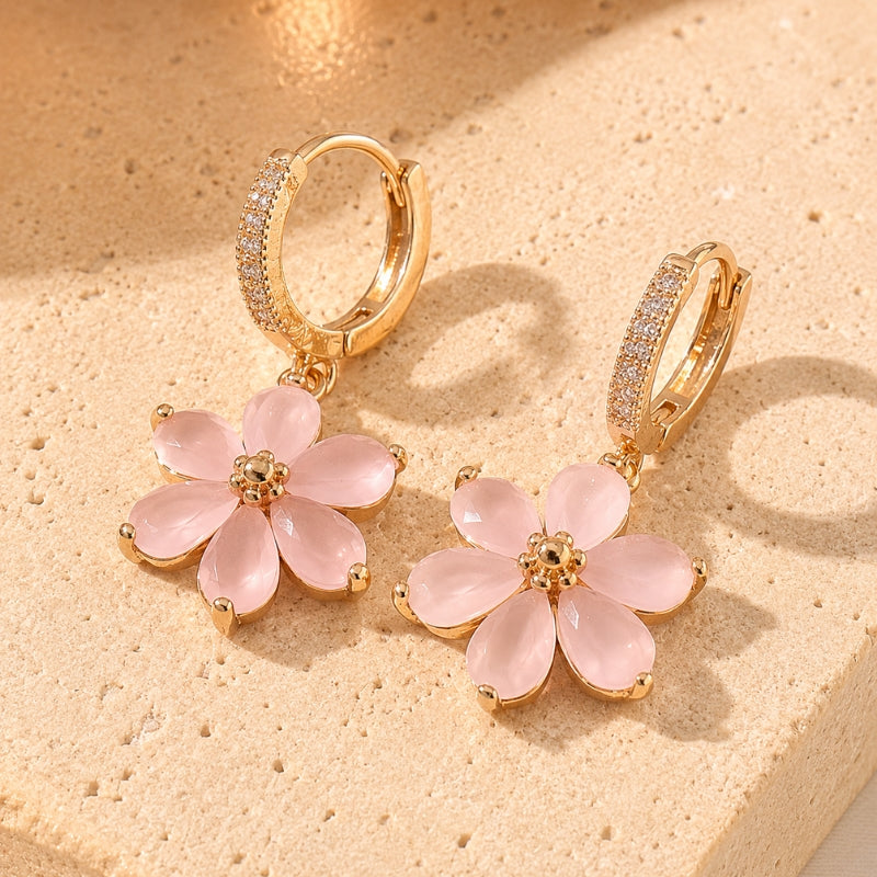 Blooming Hoop Drop Earrings
