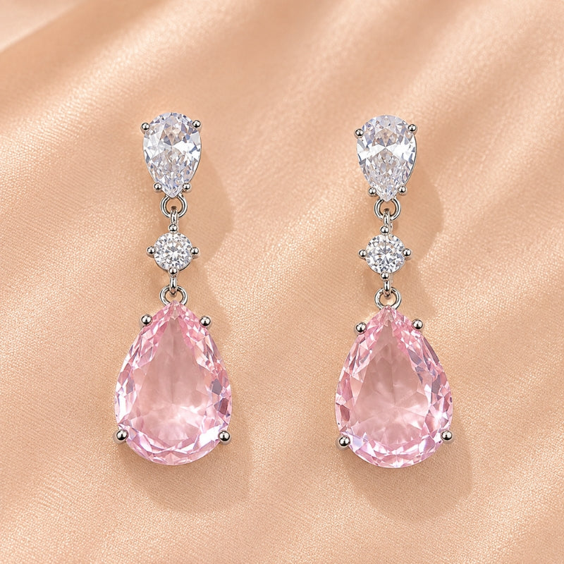 Radiant Pink Drop Earrings