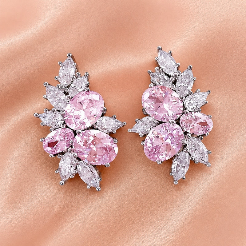 Radiant Pink Floral Earrings