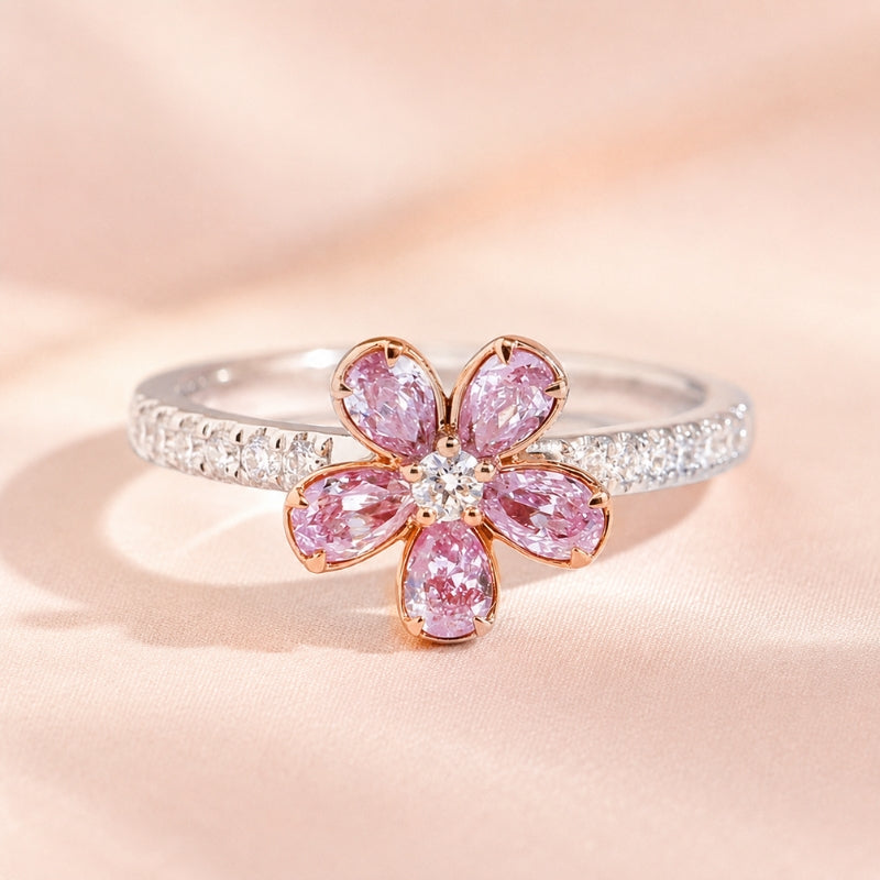 Radiant Pink Floral Ring