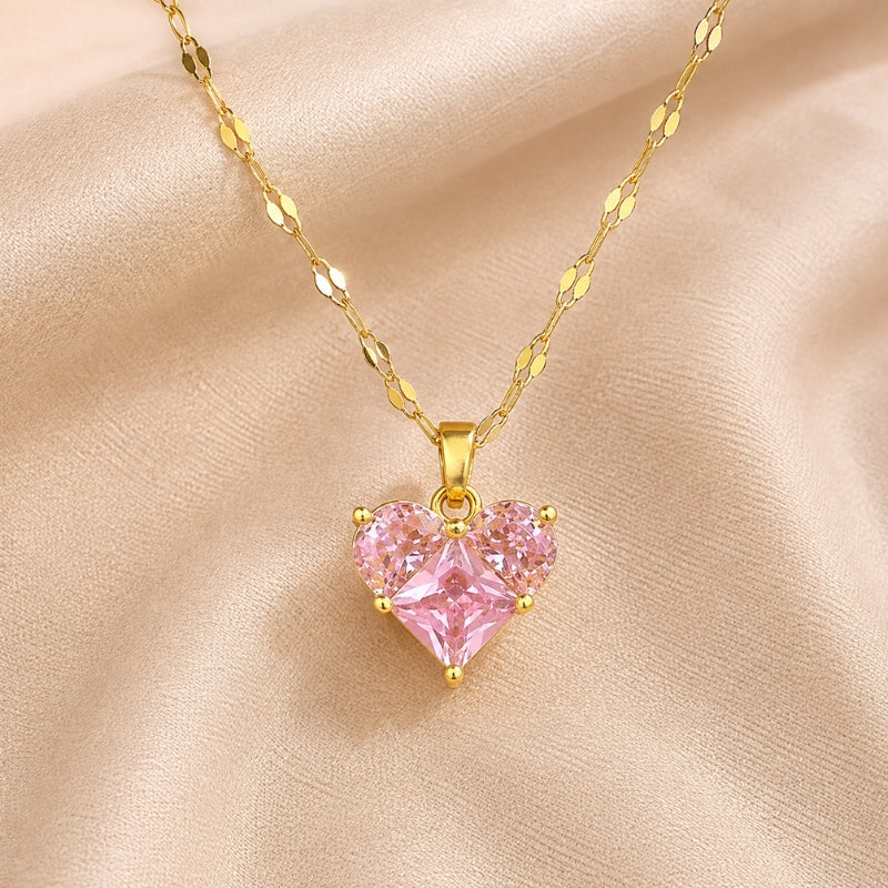 Brilliant Heart Zirconia Pendant Necklace