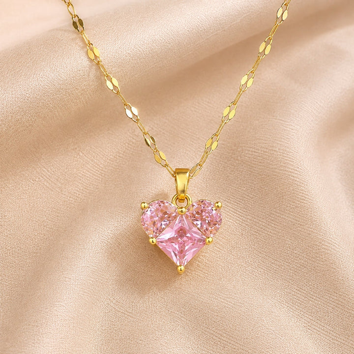 Brilliant Heart Zirconia Pendant Necklace