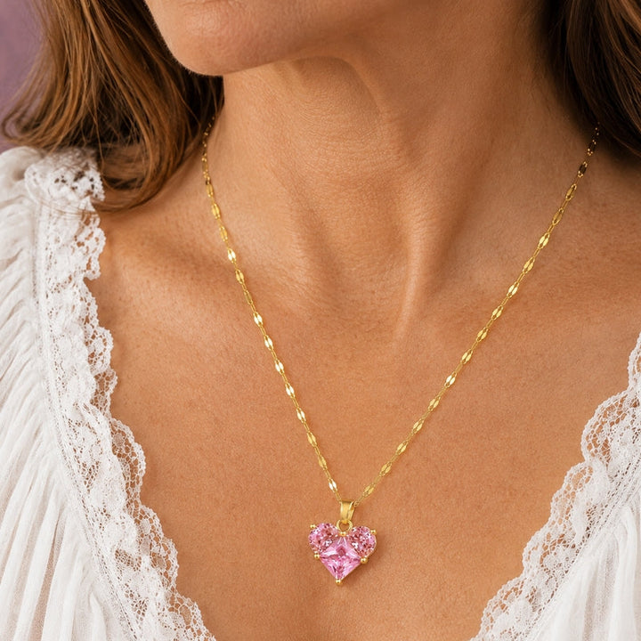 Brilliant Heart Zirconia Pendant Necklace