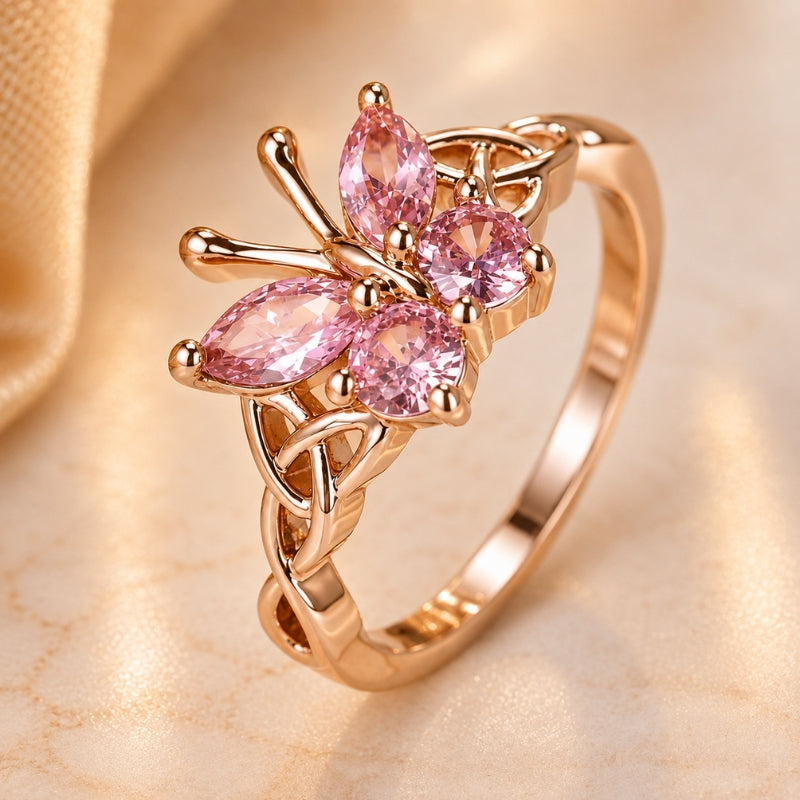 Butterfly Ring with Marquise Cut Gemstone