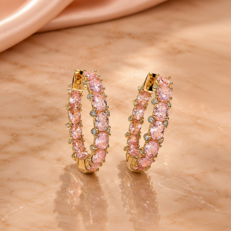 Classic Gemstone Hoop Earrings