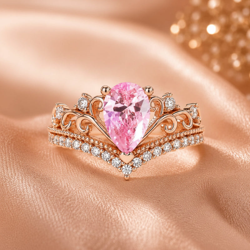 Radiant Pear-Shaped Stone Ring