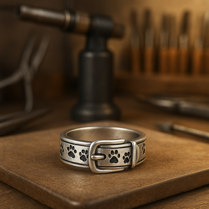 Paw Print Charm Ring