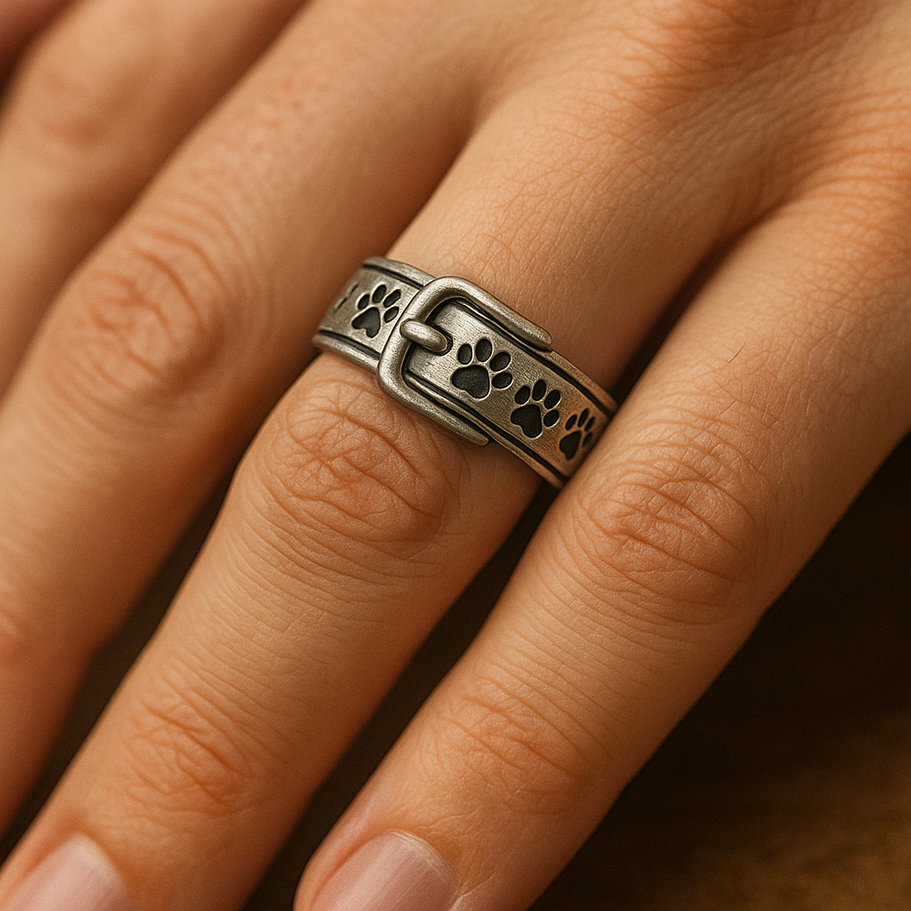 Paw Print Charm Ring
