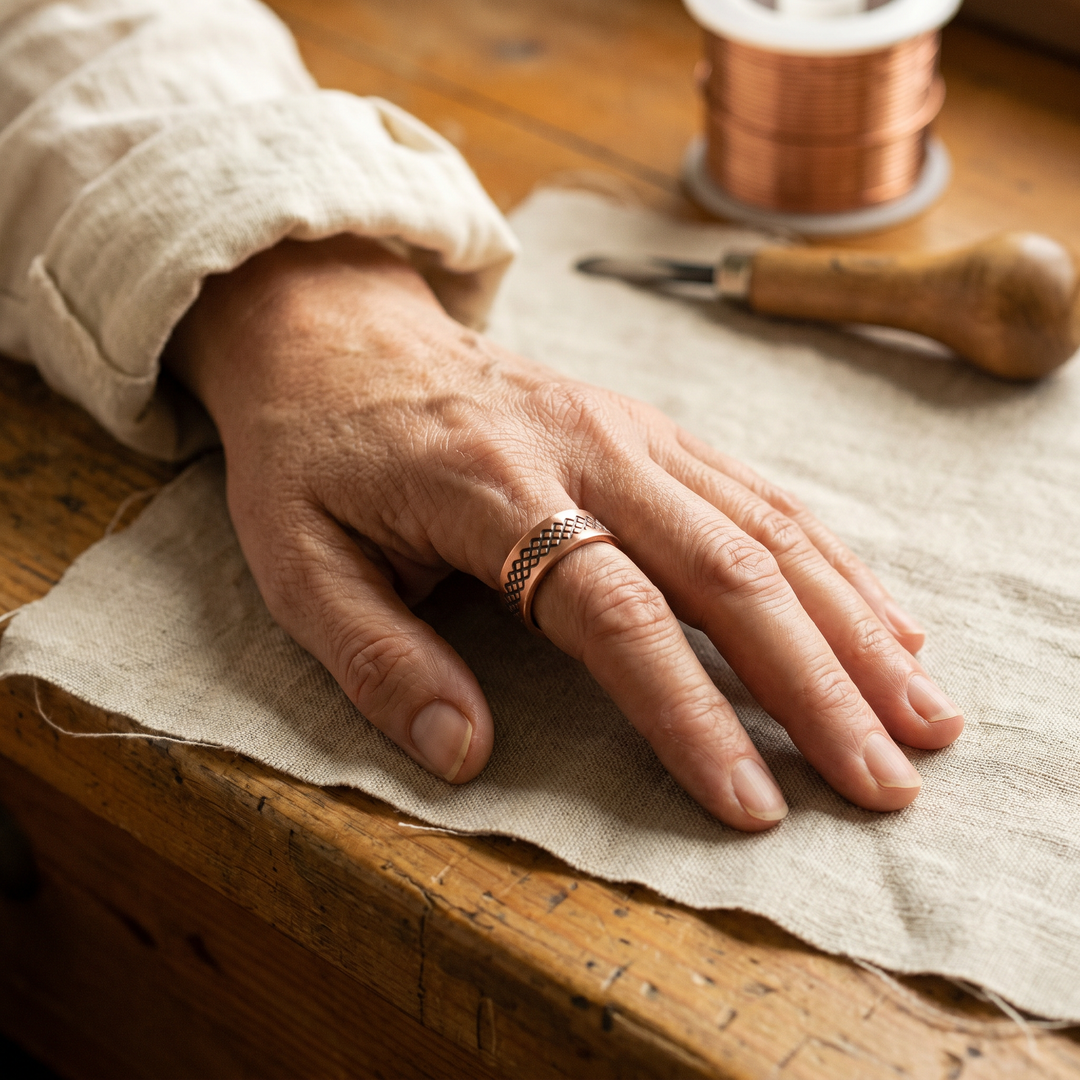 Ellington's Grid Copper Ring