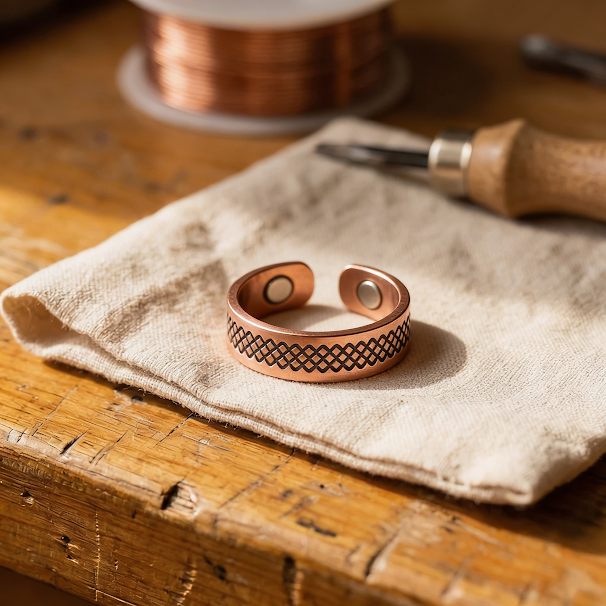 Ellington's Grid Copper Ring