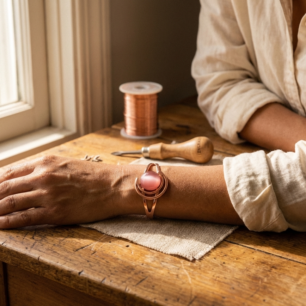 Ellington's Sphere Pink Copper Bracelet