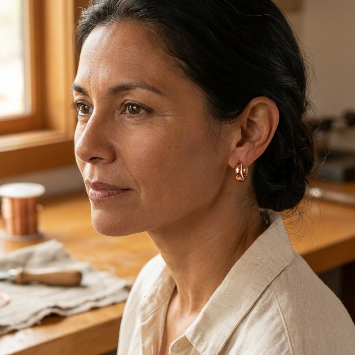Ellington's Linnet Copper Hoop Earrings